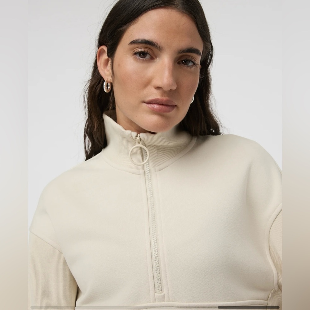Vuori Cream Half-Zip Sweatshirt - Picture 3 of 15
